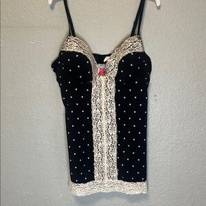 Jessica Simpson Black and White Embellished Camisole